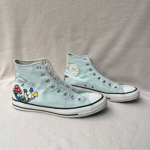 Converse All Star Mushroom Print Chuck Taylor High Top Womens 10.5 Mens Size 8.5